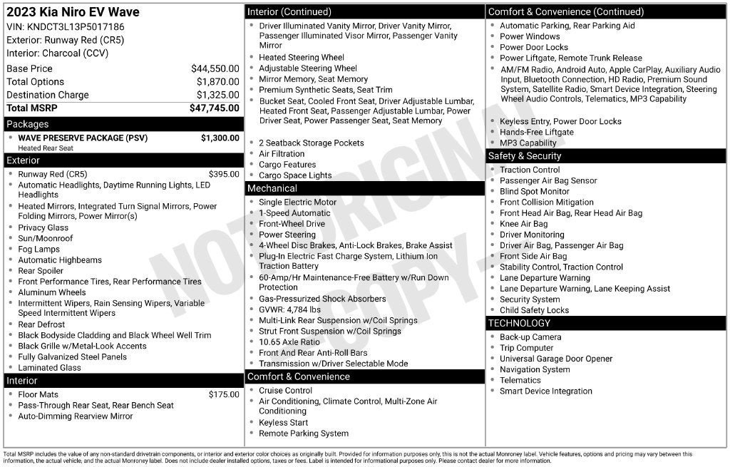 Used 2023 Kia Niro Wave w/ Wave Preserve Package FWD image 3