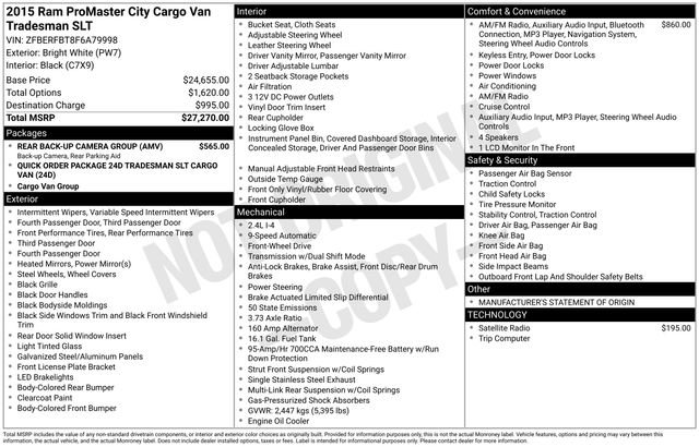 Used 2015 RAM ProMaster City Tradesman SLT w/ Rear Back-up Camera Group image 36