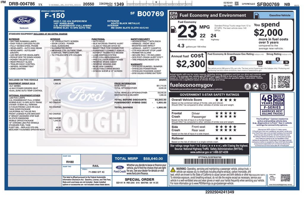 Used 2025 Ford F150 XLT w/ Equipment Group 301A Standard AWD/4WD image 30