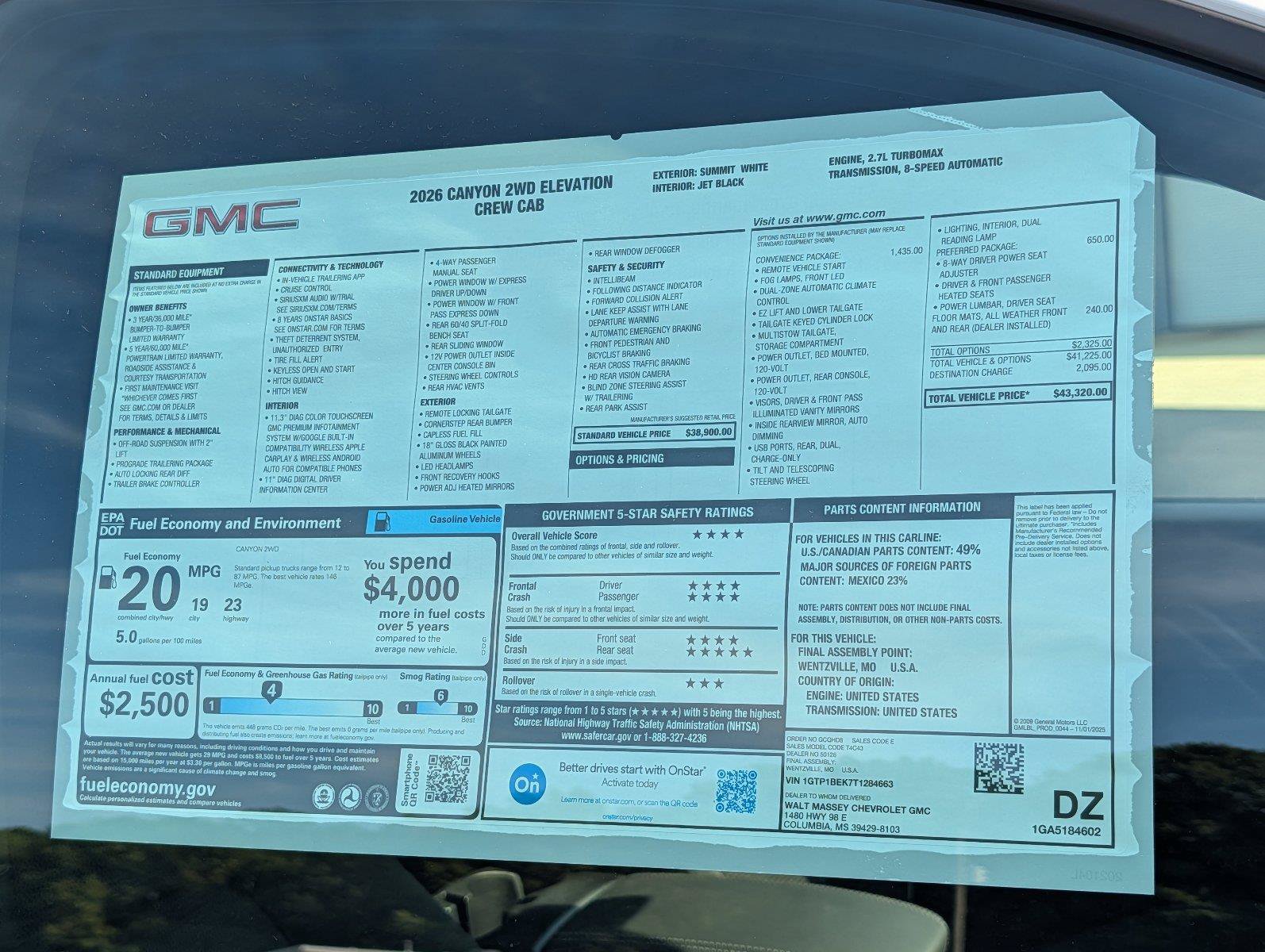 New 2026 GMC Canyon Elevation w/ Convenience Package RWD image 38