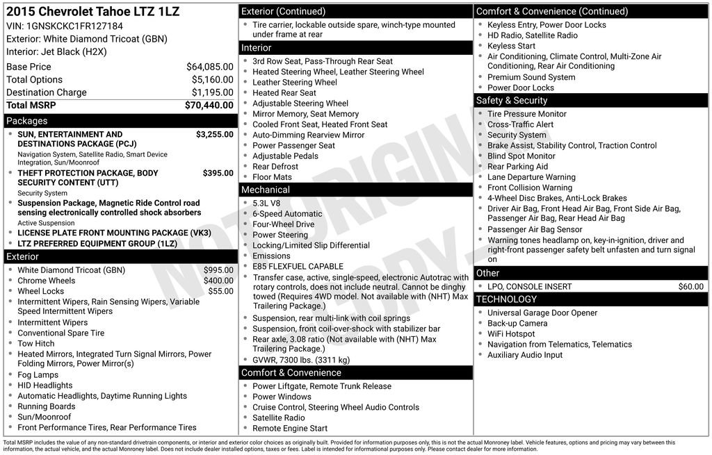 Used 2015 Chevrolet Tahoe LTZ image 9