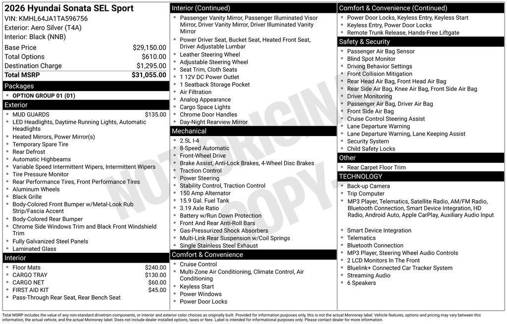 New 2026 Hyundai Sonata SEL FWD image 32