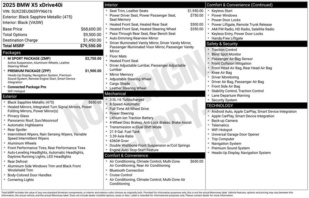 Certified 2025 BMW X5 xDrive40i w/ M Sport Package AWD/4WD image 2