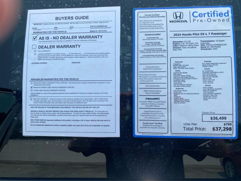 Certified 2024 Honda Pilot EX-L image 37