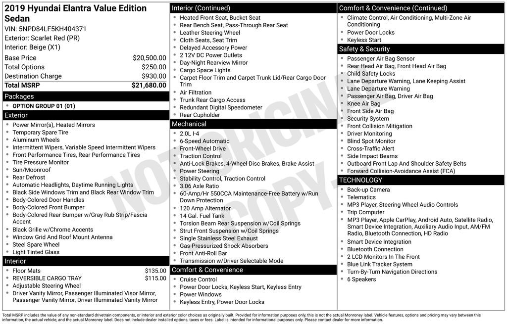 Used 2019 Hyundai Elantra Value Edition FWD image 6