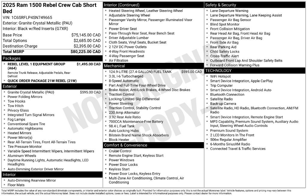 Used 2025 RAM 1500 Rebel w/ Rebel Level 1 Equipment Group AWD/4WD image 14