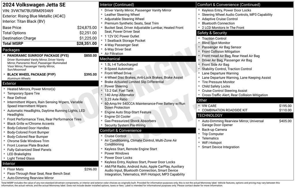 Used 2024 Volkswagen Jetta SE w/ Panoramic Sunroof Package image 26