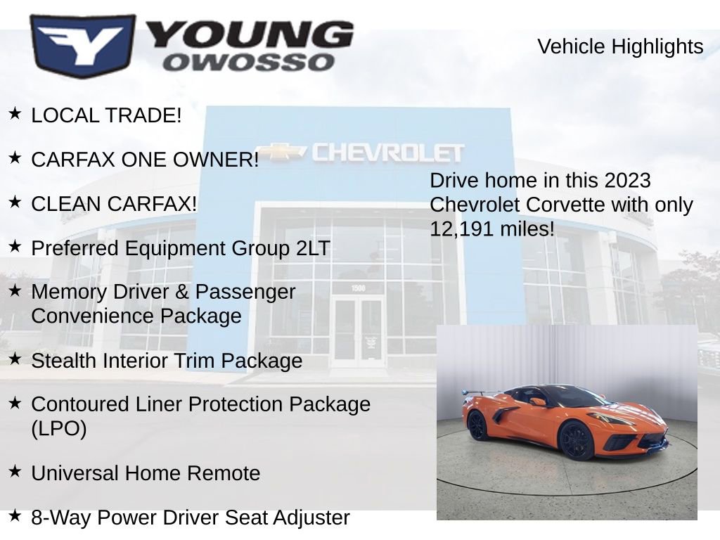 Certified 2023 Chevrolet Corvette Stingray Preferred Conv w/ Stealth Interior Trim Package image 8
