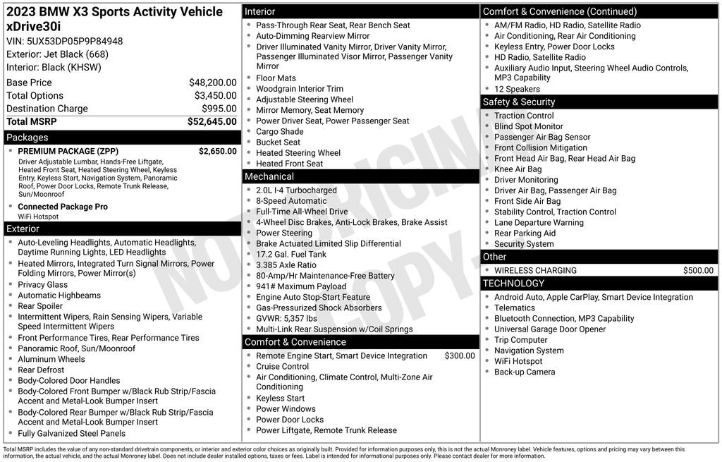 Used 2023 BMW X3 xDrive30i w/ Premium Package image 5
