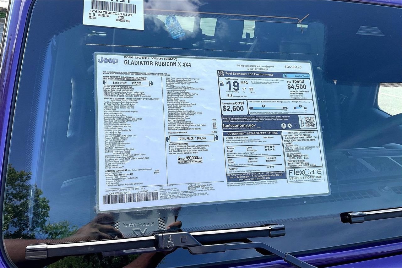 New 2026 Jeep Gladiator Rubicon AWD/4WD image 38