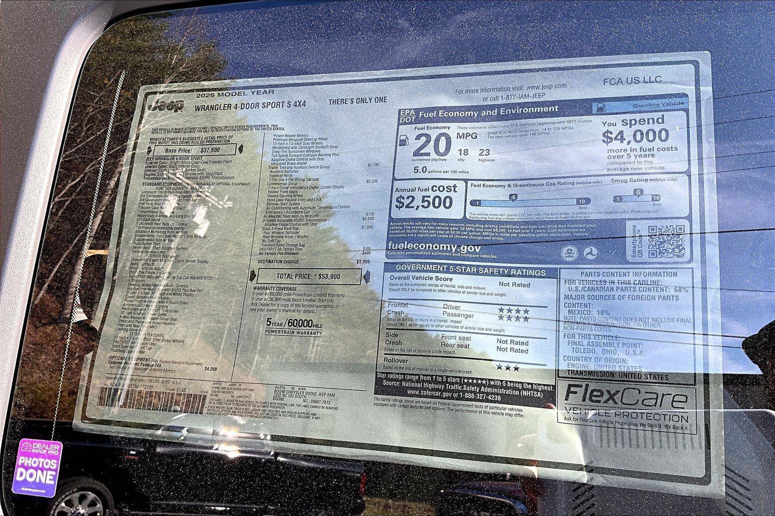 New 2026 Jeep Wrangler Sport S image 15