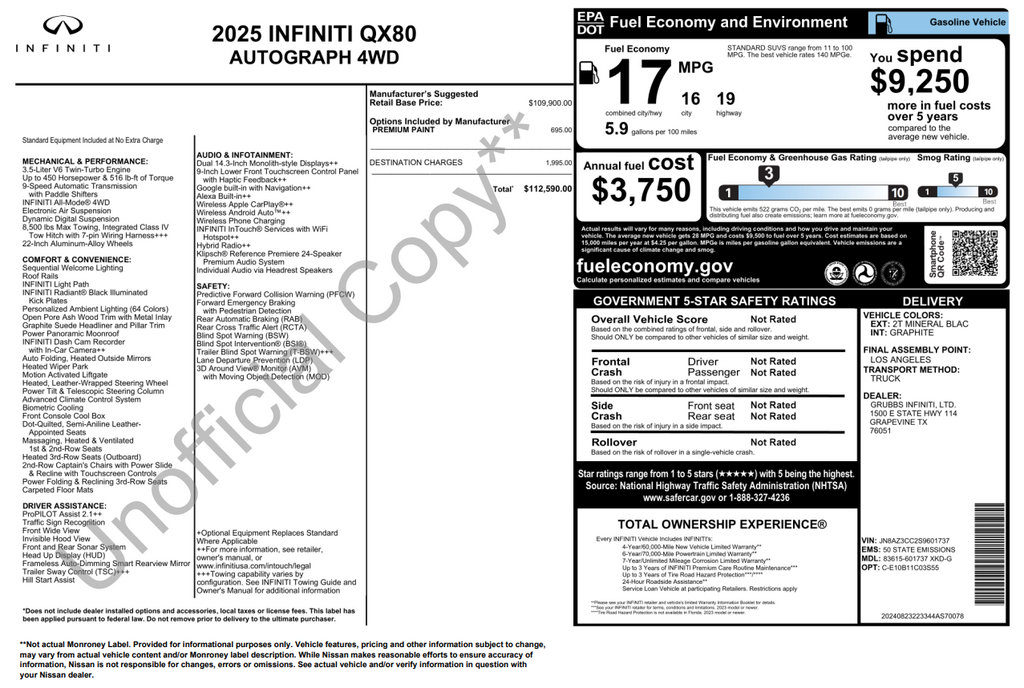 Used 2025 INFINITI QX80 Autograph AWD/4WD image 44