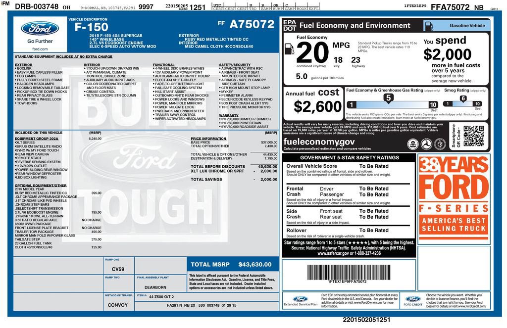 Used 2015 Ford F150 XLT w/ Equipment Group 302A Luxury AWD/4WD image 11