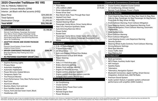 Used 2025 Chevrolet TrailBlazer RS w/ Convenience Package AWD/4WD image 32