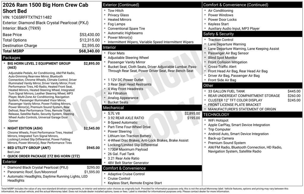 New 2026 RAM 1500 Big Horn AWD/4WD image 48