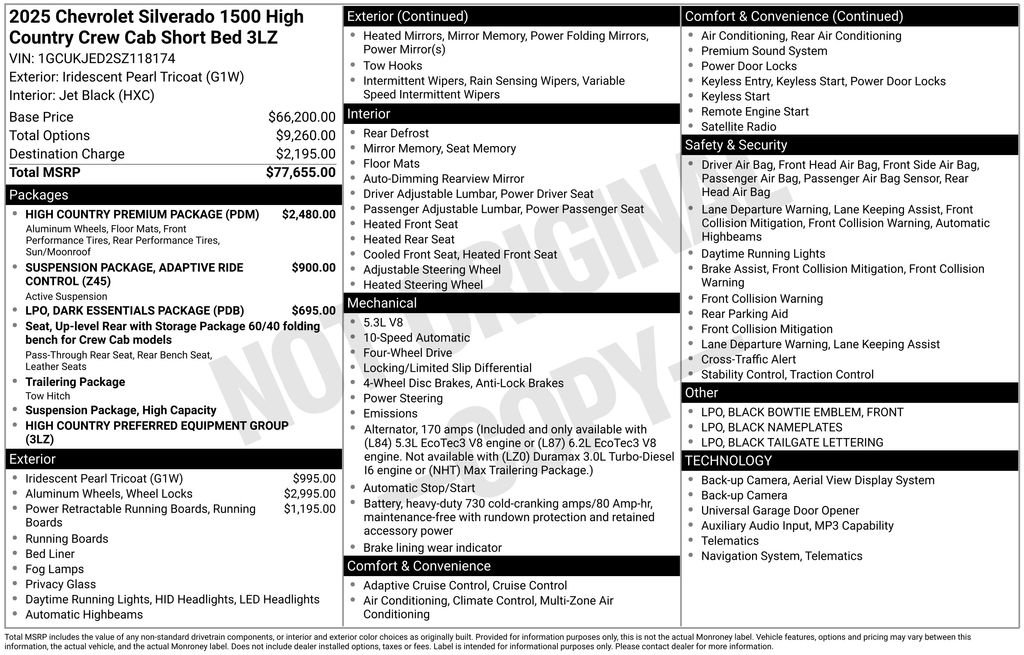 Certified 2025 Chevrolet Silverado 1500 High Country w/ High Country Premium Package AWD/4WD image 7