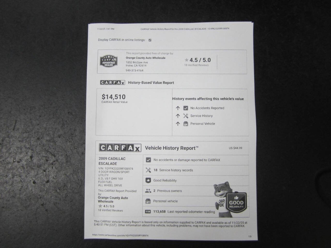 Used 2009 Cadillac Escalade Base AWD 4dr SUV w/V8 Ultra Lu image 43