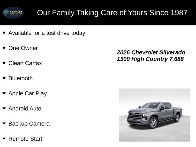 Used 2026 Chevrolet Silverado 1500 High Country w/ High Country Premium Package AWD/4WD image 9