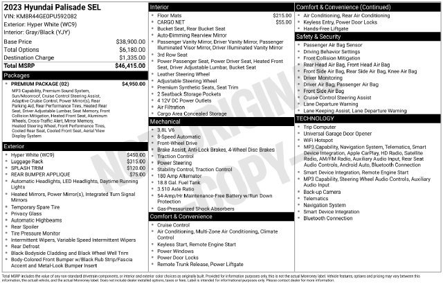 Used 2023 Hyundai Palisade SEL w/ Premium Package FWD image 30