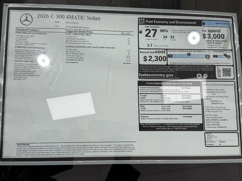 New 2026 Mercedes-Benz C 300 4MATIC Sedan image 4