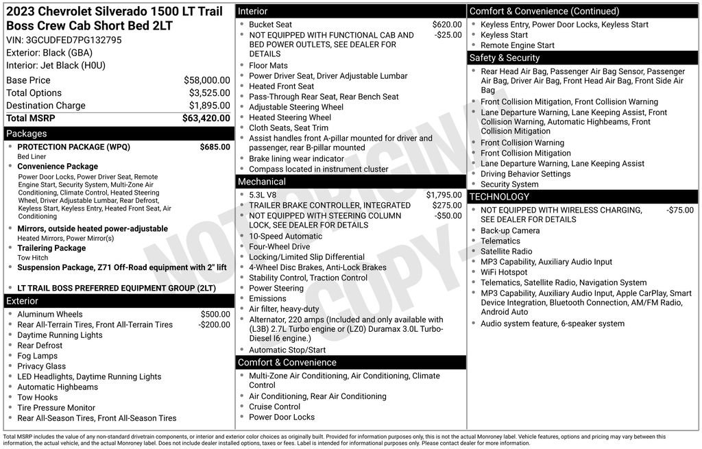 Certified 2023 Chevrolet Silverado 1500 LT Trail Boss w/ Protection Package AWD/4WD image 36
