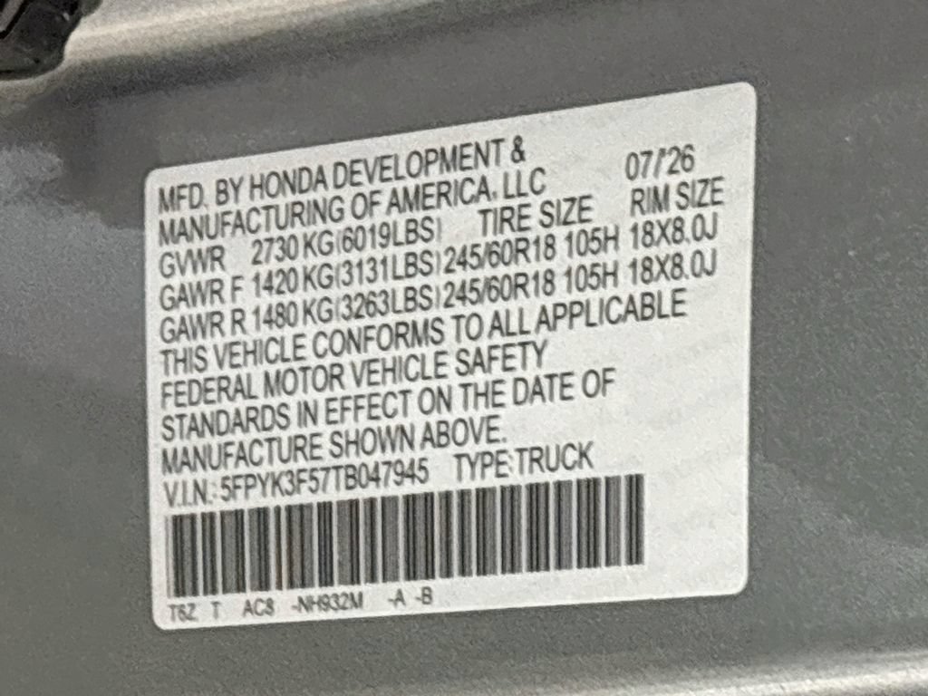 New 2026 Honda Ridgeline RTL image 25