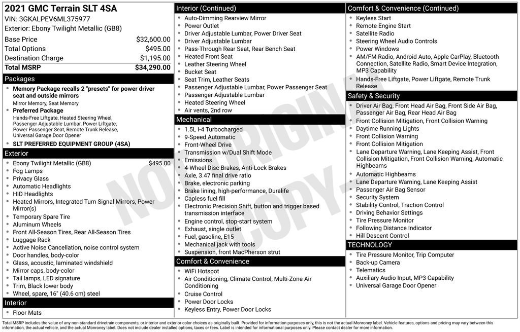 Used 2021 GMC Terrain SLT image 39