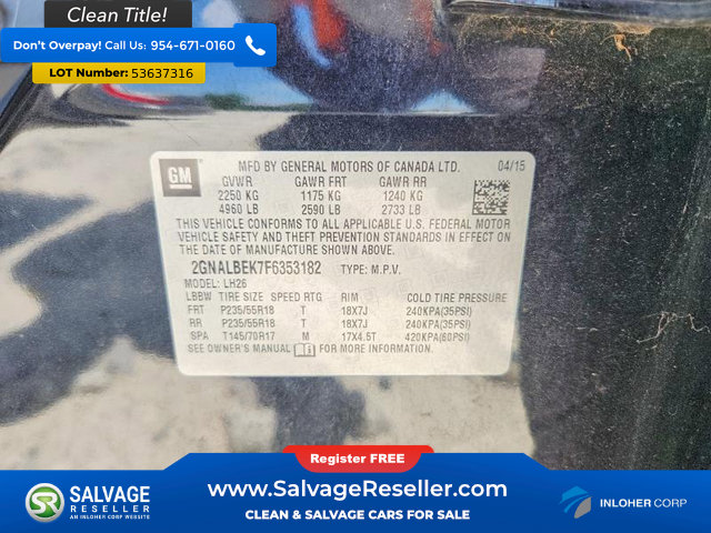 Used 2015 Chevrolet Equinox LT FWD image 17
