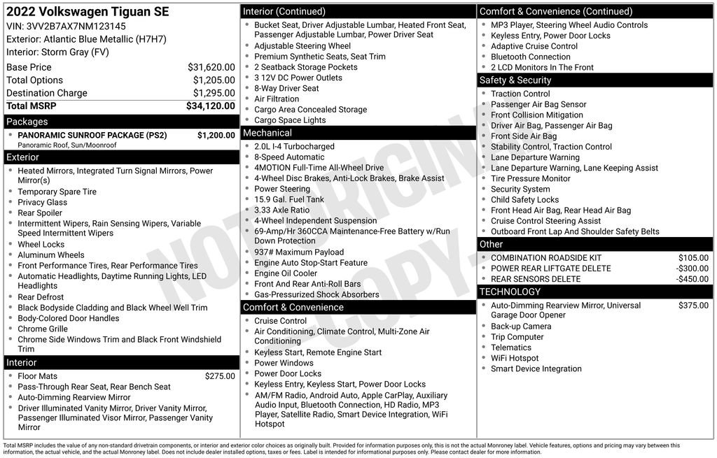 Used 2022 Volkswagen Tiguan SE w/ Panoramic Sunroof Package image 10