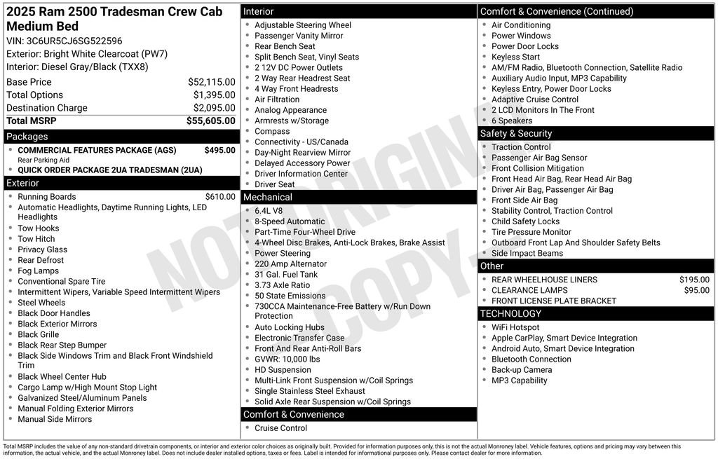 New 2025 RAM 2500 Tradesman w/ Commercial Features Package image 29