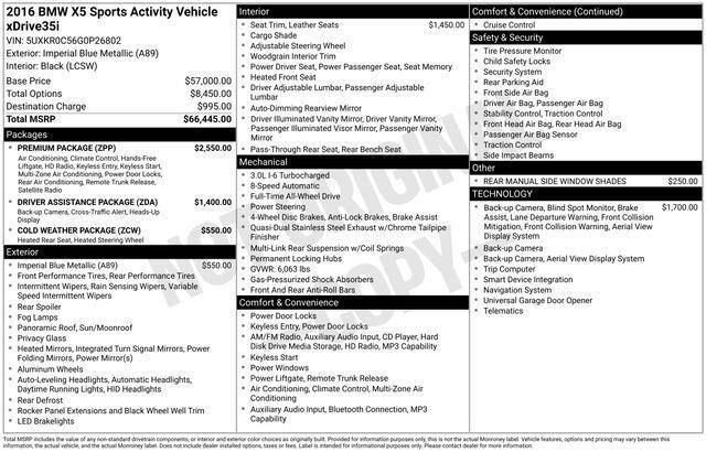 Used 2016 BMW X5 xDrive35i