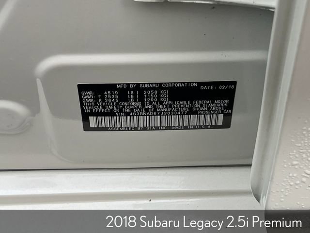 Used 2018 Subaru Legacy 2.5i Premium w/ Moonroof Package image 36