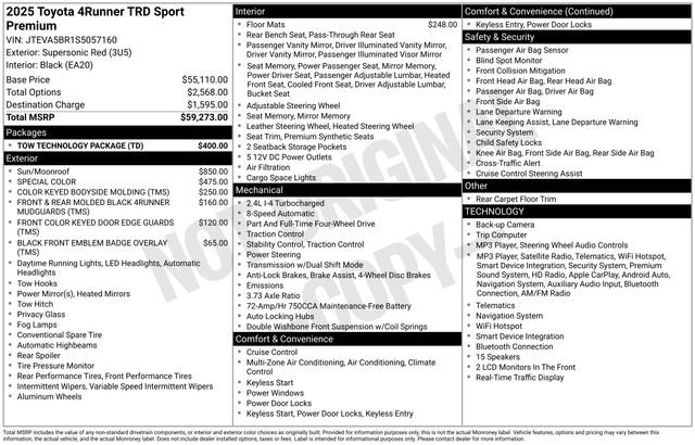 Certified 2025 Toyota 4Runner TRD Sport Premium w/ Tow Technology Package AWD/4WD image 37