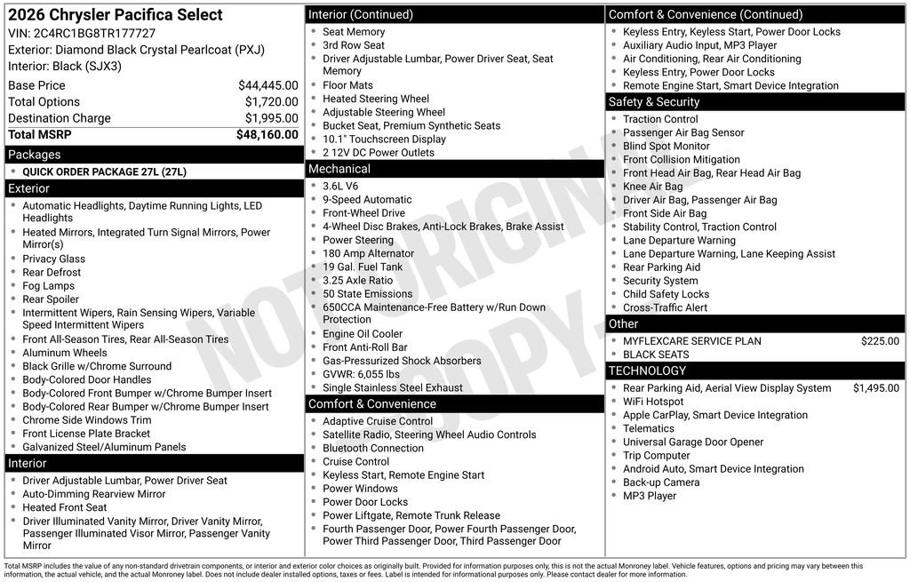 New 2026 Chrysler Pacifica Select image 4