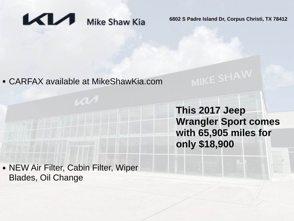Used 2017 Jeep Wrangler Sport w/ Quick Order Package 24S AWD/4WD image 3
