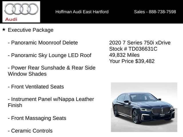 Used 2020 BMW 750i xDrive w/ Executive Package AWD/4WD image 18