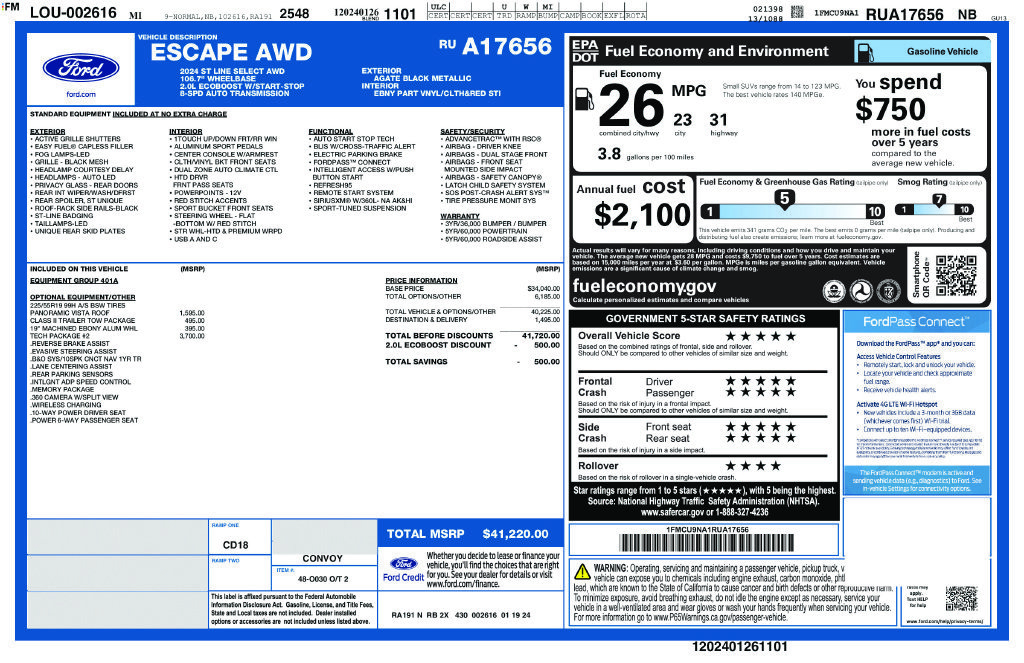 Used 2024 Ford Escape ST-Line Select w/ Tech Pack #2 AWD/4WD image 27
