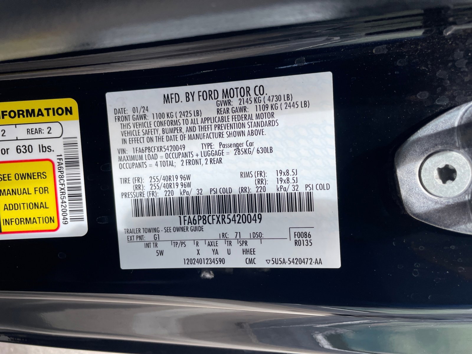Used 2024 Ford Mustang GT Premium RWD image 34