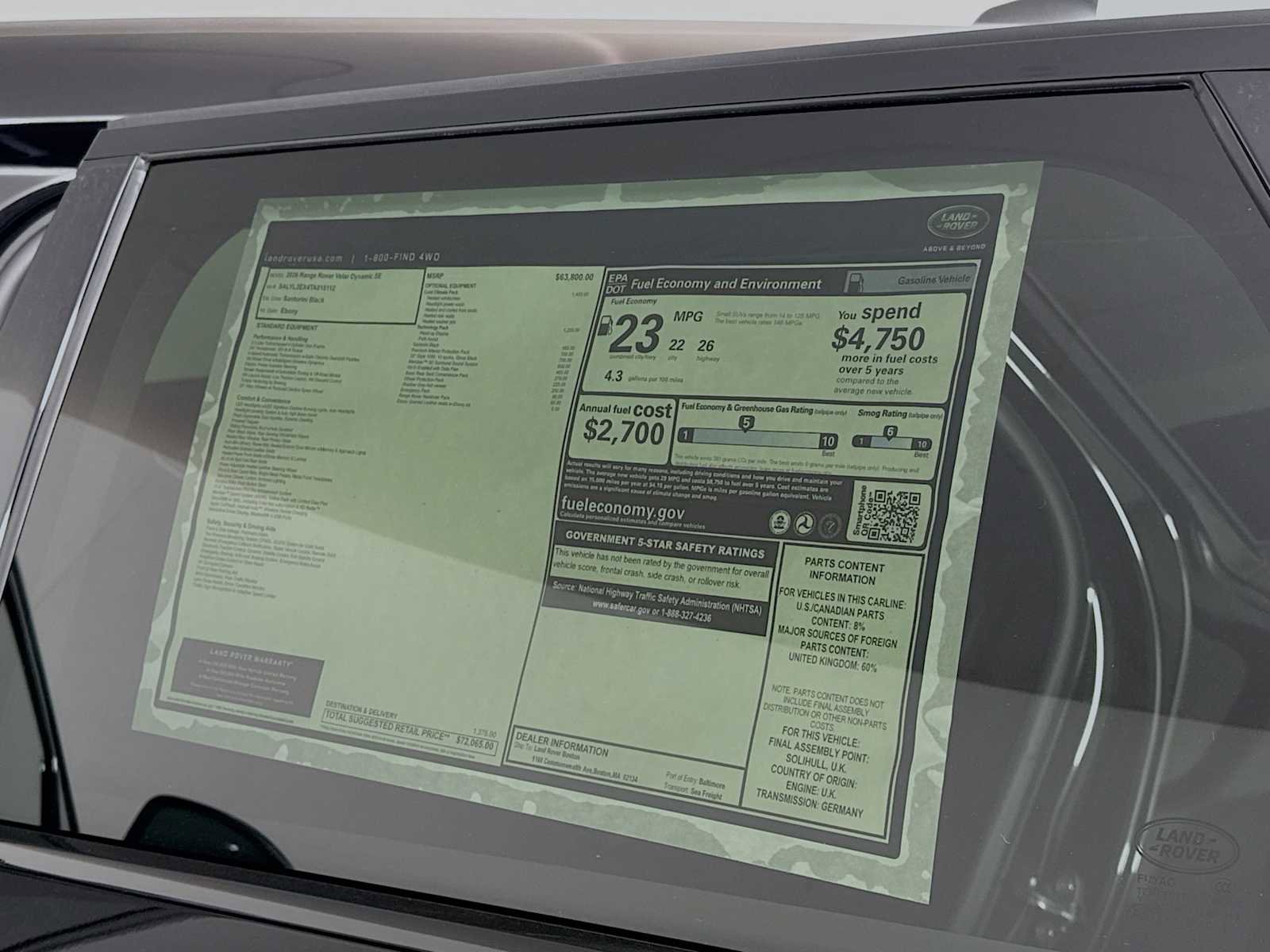 Used 2026 Land Rover Range Rover Velar Dynamic SE AWD/4WD image 31