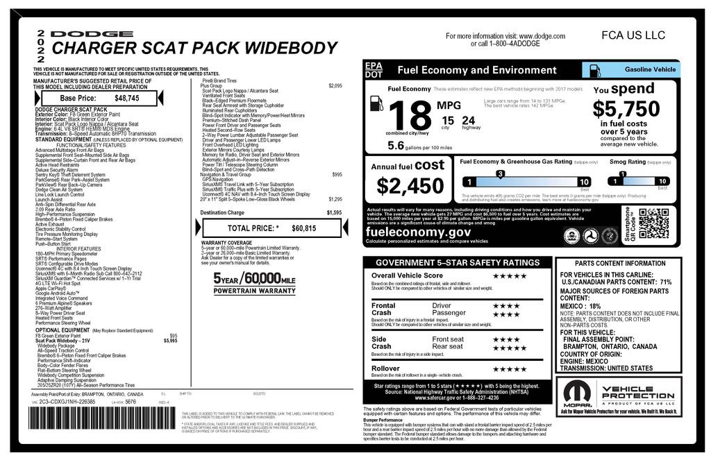 Used 2022 Dodge Charger Scat Pack RWD image 2
