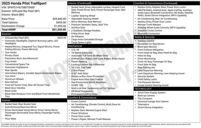 Used 2025 Honda Pilot TrailSport image 3