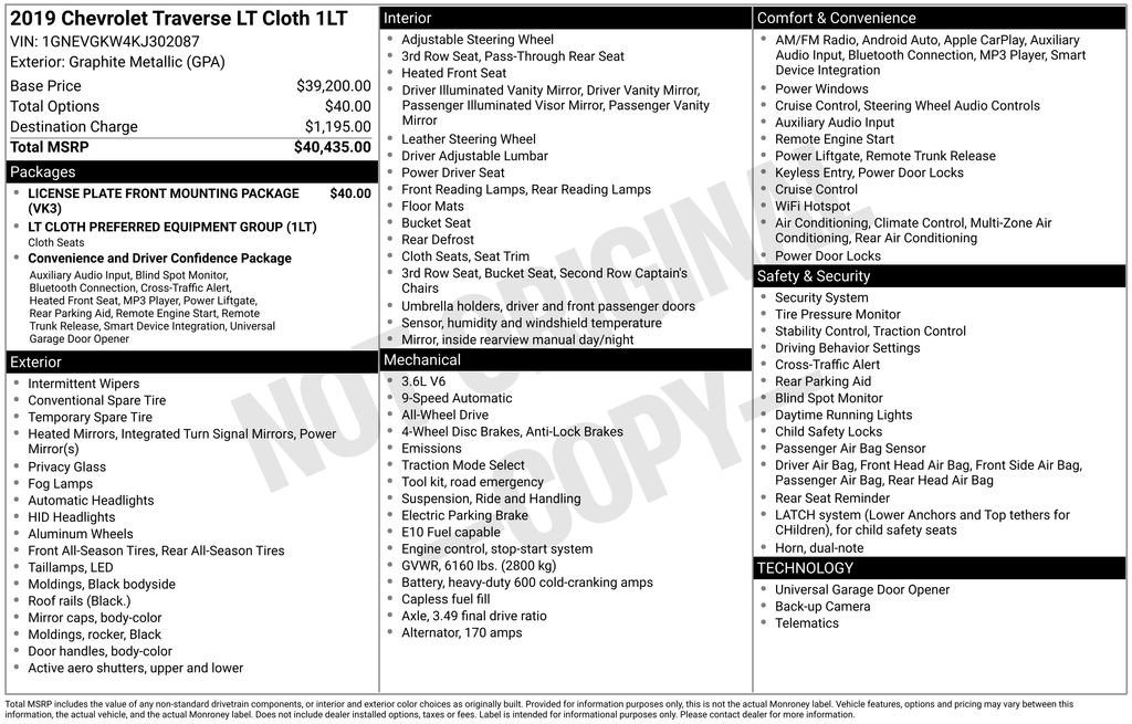 Used 2019 Chevrolet Traverse LT image 4