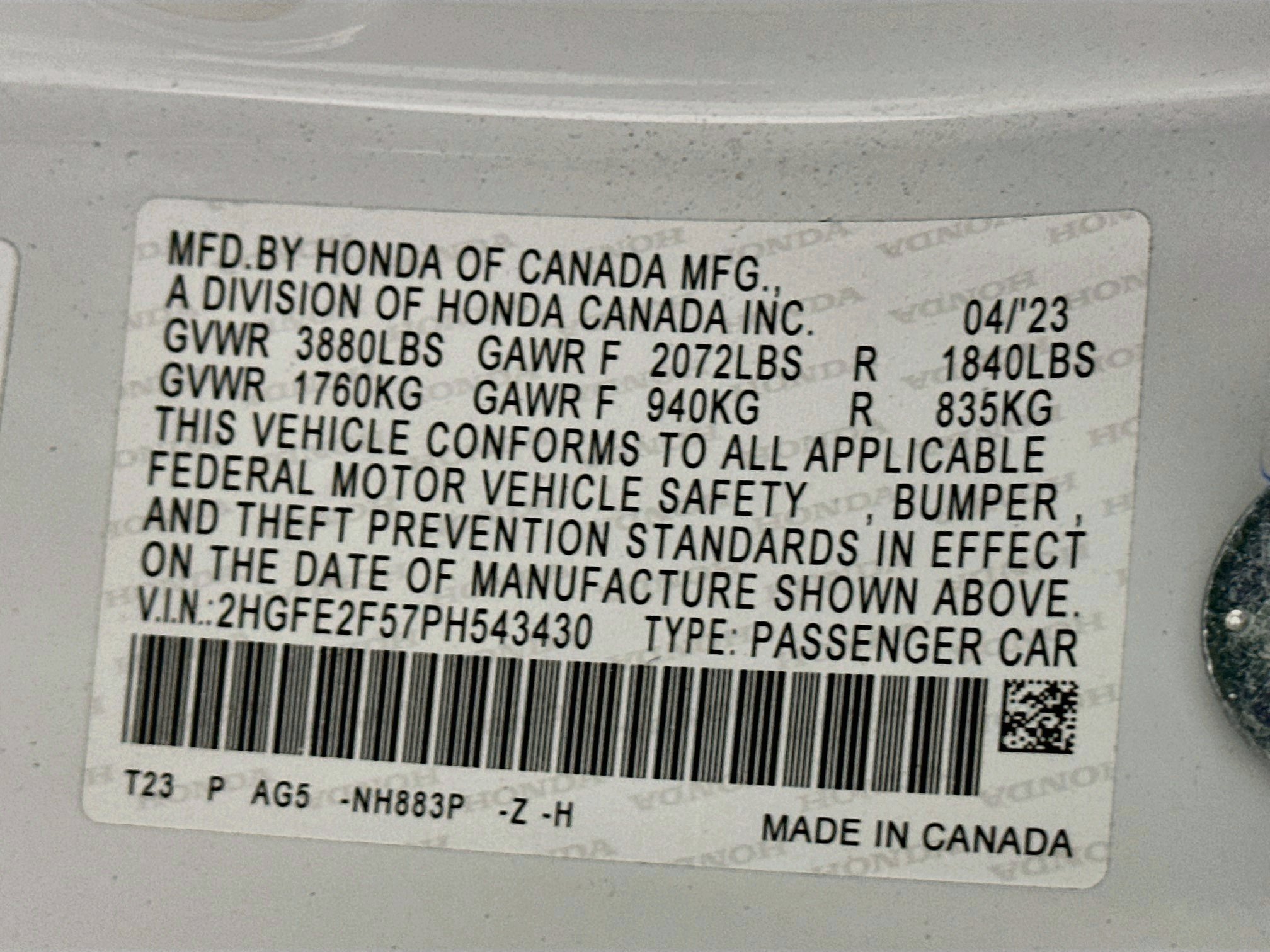Used 2023 Honda Civic Sport image 12