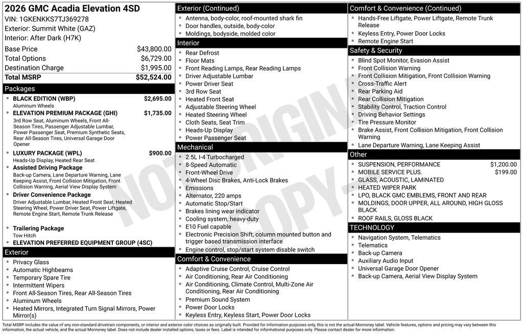 New 2026 GMC Acadia Elevation w/ Black Edition FWD video 1