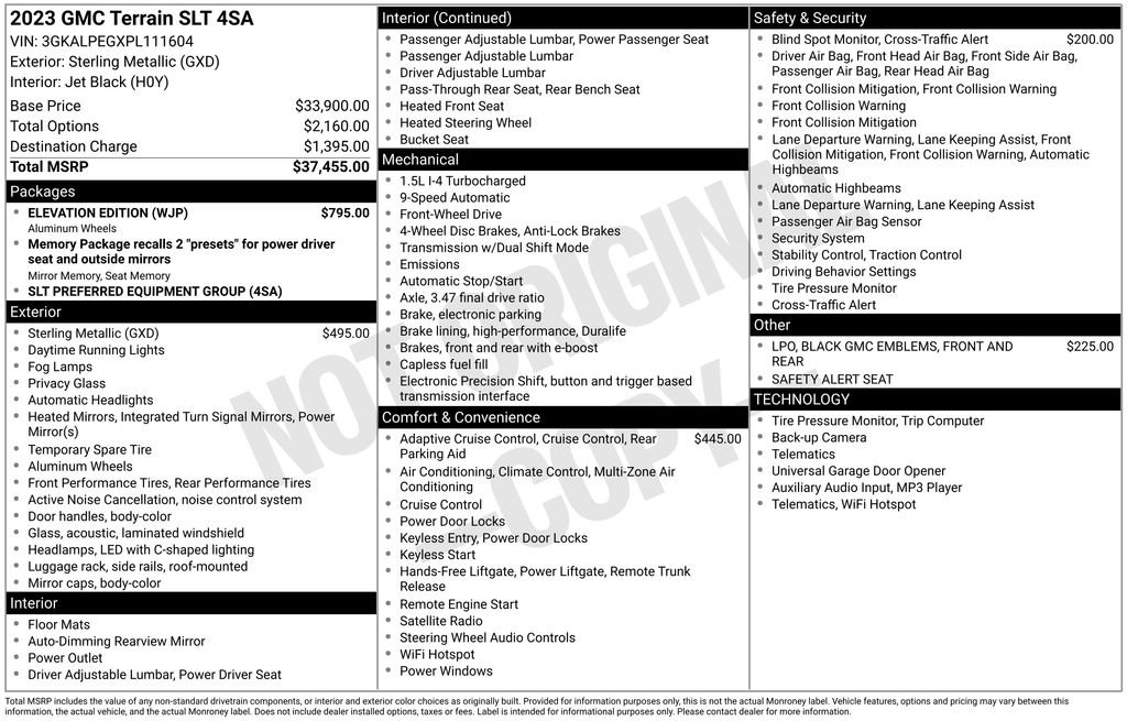 Used 2023 GMC Terrain SLT w/ Elevation Edition image 34