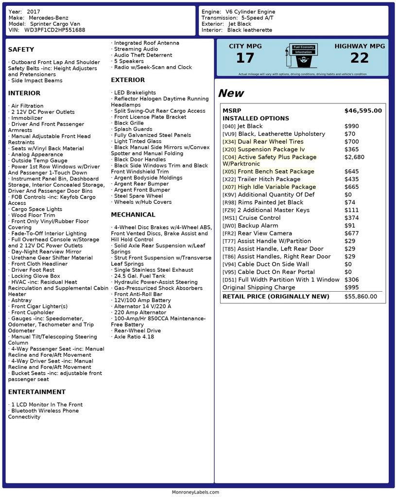 Used 2017 Mercedes-Benz Sprinter 3500 image 20