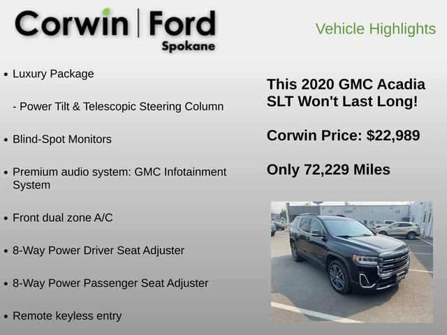 Used 2020 GMC Acadia SLT w/ Premium Package AWD/4WD image 18