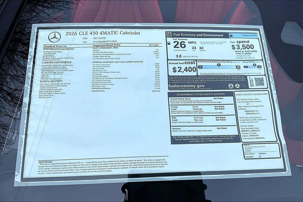 New 2026 Mercedes-Benz CLE 450 4MATIC Cabriolet image 14