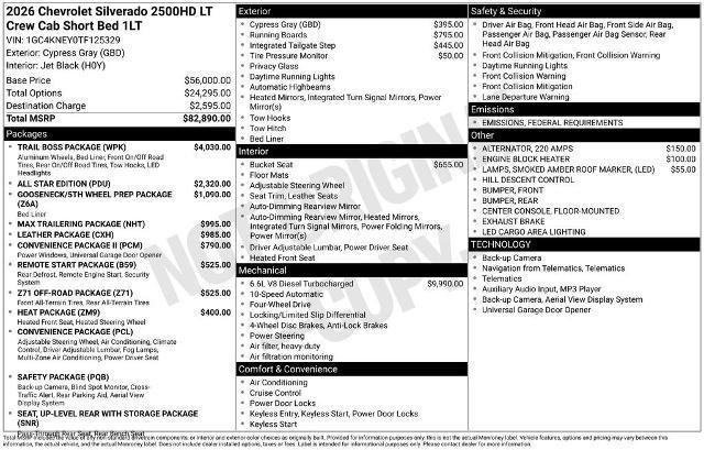 New 2026 Chevrolet Silverado 2500 LT w/ Trail Boss Package image 4