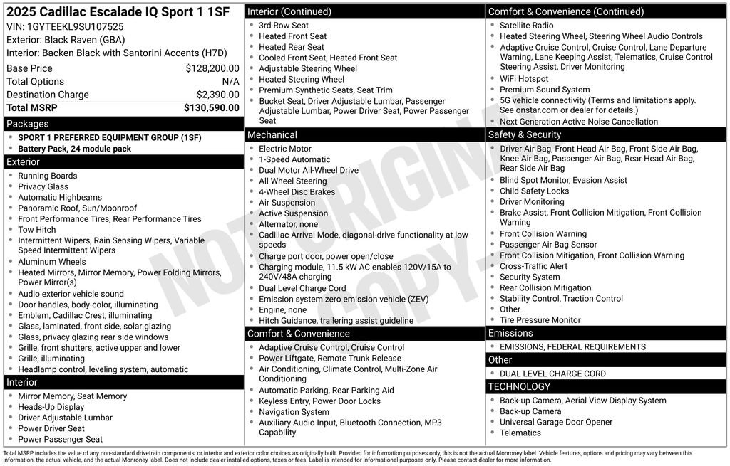 New 2025 Cadillac Escalade IQ Sport 1 image 4
